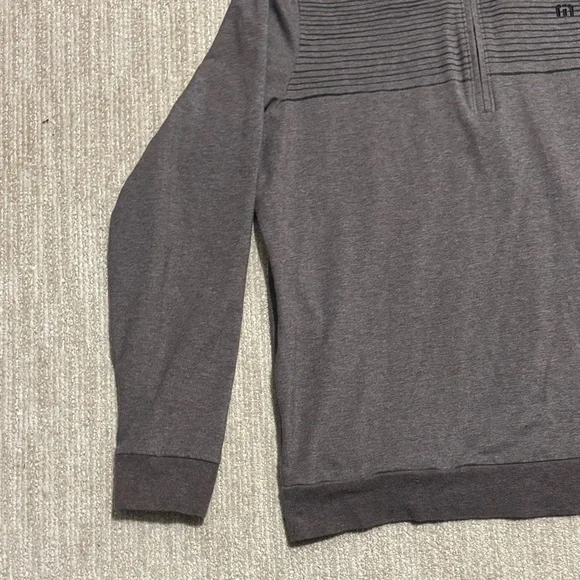 Travis Mathew Men's Size S Coffee Brown Smoke Signals 1/2 Zip Golf Sweatshirt - Picture 5 of 13